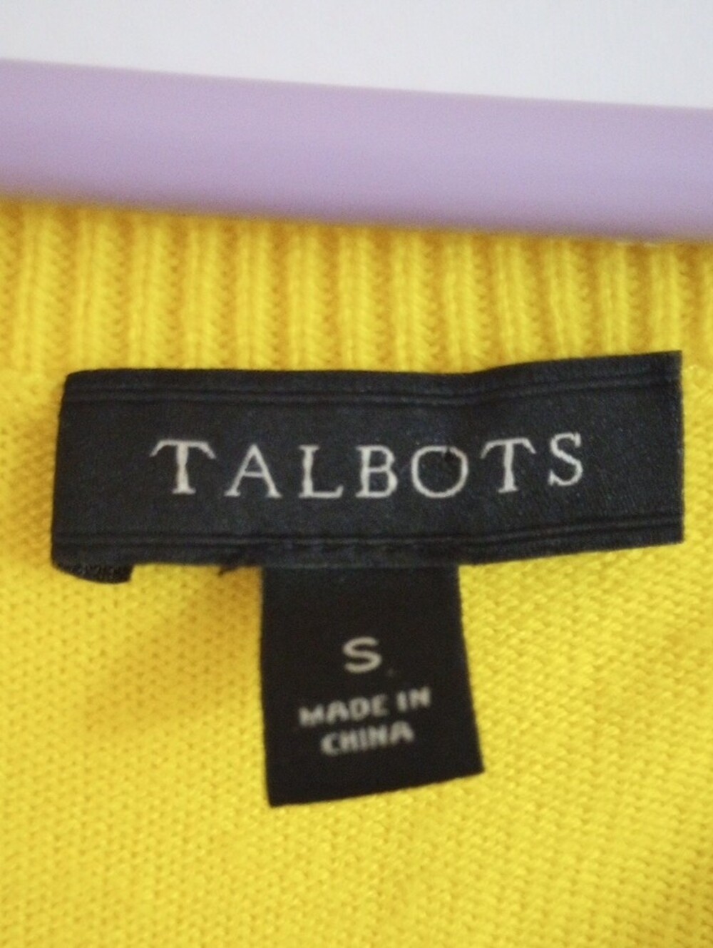 Talbots Cashmere Blend Bright Yellow Fringe Hem Sweater Size S - Picture 2 of 7